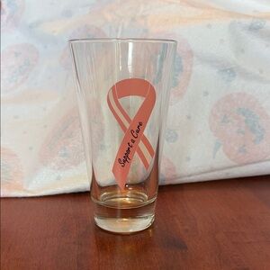 Support a Cure Glass with Pink Ribbon